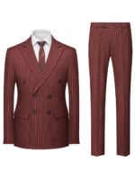 Men's Double-Breasted Peak Lapel 2-Piece Pinstripe Suit Men's Double-Breasted Peak Lapel 2-Piece Pinstripe Suit